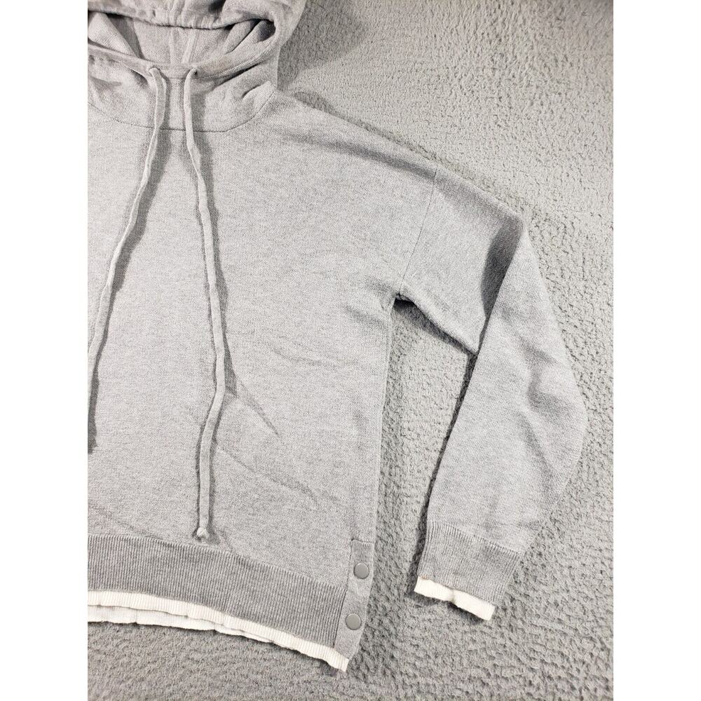Tahari Hoodie Women's Medium Gray Pullover Cotton Stretch Athleisure Sweatshirt - Picture 3 of 10